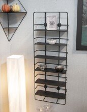 Wandregal >37563< in schwarz, Metall - 37x103x14cm (BxHxT)