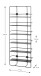 Wandregal >37563< in schwarz, Metall - 37x103x14cm (BxHxT)