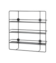 Wandregal >37564< in schwarz, Metall - 53x56x14cm...