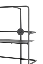 Wandregal >37564< in schwarz, Metall - 53x56x14cm (BxHxT)