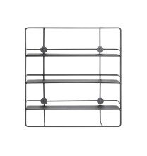 Wandregal >37564< in schwarz, Metall - 53x56x14cm (BxHxT)