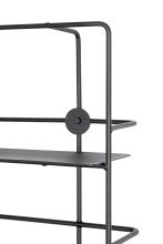 Wandregal >37564< in schwarz, Metall - 53x56x14cm (BxHxT)