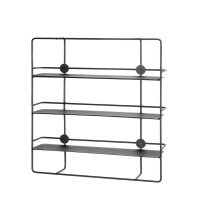 Wandregal >37564< in schwarz, Metall - 53x56x14cm...