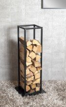 Kaminholzregal >37592< in schwarz, Metall - 33x85x33cm (BxHxT)