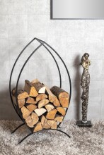 Kaminholzregal >37593< in schwarz, Metall - 47x80x20cm (BxHxT)