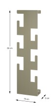 Wandgarderobe >47006< in grün, Metall - 15x60x8cm (BxHxT)