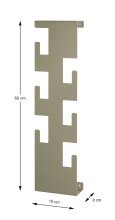 Wandgarderobe >47006< in grün, Metall - 15x60x8cm (BxHxT)
