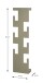 Wandgarderobe >47006< in grün, Metall - 15x60x8cm (BxHxT)