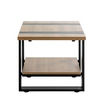 Beistelltisch >47177< in eiche, schwarz - 45x45x45cm (BxHxT)