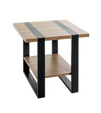 Beistelltisch >47177< in eiche, schwarz -...