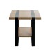 Beistelltisch >47177< in eiche, schwarz - 45x45x45cm (BxHxT)