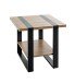 Beistelltisch >47177< in eiche, schwarz - 45x45x45cm (BxHxT)