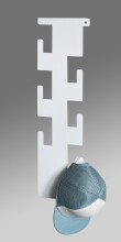 Wandgarderobe >47306< in weiß, Metall - 15x60x8cm (BxHxT)