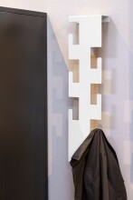 Wandgarderobe >47306< in weiß, Metall - 15x60x8cm (BxHxT)