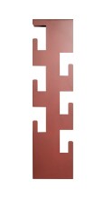 Wandgarderobe >47406< in rot, Metall - 15x60x8cm (BxHxT)