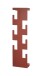 Wandgarderobe >47406< in rot, Metall - 15x60x8cm (BxHxT)