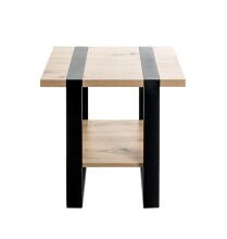 Beistelltisch >47477< in eiche, schwarz - 45x45x45cm (BxHxT)
