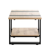 Beistelltisch >47477< in eiche, schwarz - 45x45x45cm (BxHxT)