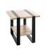 Beistelltisch >47477< in eiche, schwarz - 45x45x45cm (BxHxT)