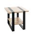Beistelltisch >47477< in eiche, schwarz - 45x45x45cm (BxHxT)