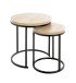 Beistelltisch >47487< (2er Set) in eiche, schwarz, MDF, Metall - 43x32cm (HxD)