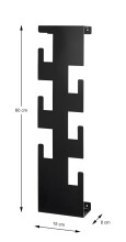 Wandgarderobe >47506< in schwarz, Metall - 15x60x8cm (BxHxT)