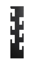 Wandgarderobe >47506< in schwarz, Metall - 15x60x8cm (BxHxT)