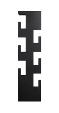 Wandgarderobe >47506< in schwarz, Metall - 15x60x8cm (BxHxT)