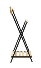 Herrendiener >47508< in natur, schwarz, Massivholz, Metall - 45x110x45cm (BxHxT)