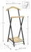 Herrendiener >47508< in natur, schwarz, Massivholz, Metall - 45x110x45cm (BxHxT)