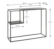Konsole >47518< in schwarz, Metall - 100x80x30cm...