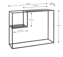 Konsole >47518< in schwarz, Metall - 100x80x30cm (BxHxT)