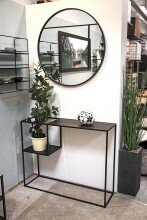 Konsole >47518< in schwarz, Metall - 100x80x30cm (BxHxT)