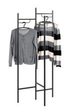 Garderobenständer >47520< in schwarz, Metall - 70x170x36cm (BxHxT)