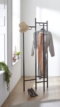 Garderobenständer >47520< in schwarz, Metall - 70x170x36cm (BxHxT)