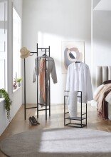Garderobenständer >47520< in schwarz, Metall - 70x170x36cm (BxHxT)