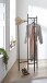 Garderobenständer >47520< in schwarz, Metall - 70x170x36cm (BxHxT)