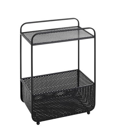 Beistelltisch >47521< in schwarz, Metall - 41x58x25cm (BxHxT)