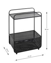 Beistelltisch >47521< in schwarz, Metall - 41x58x25cm (BxHxT)