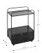 Beistelltisch >47521< in schwarz, Metall - 41x58x25cm (BxHxT)