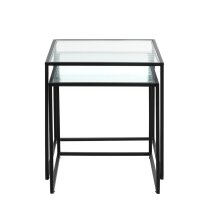 Beistelltisch >47530< (2er Set) in schwarz - 40x44x40 (BxHxT)