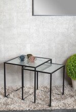 Beistelltisch >47530< (2er Set) in schwarz - 40x44x40 (BxHxT)