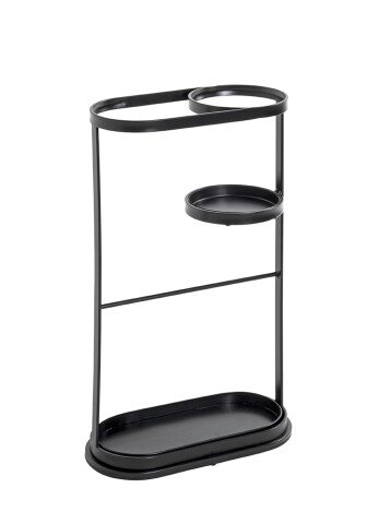 Schirmständer >47539< in schwarz, Metall - 37x60x18cm (BxHxT)