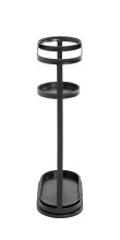 Schirmständer >47539< in schwarz, Metall - 37x60x18cm (BxHxT)