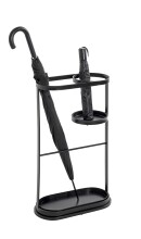 Schirmständer >47539< in schwarz, Metall - 37x60x18cm (BxHxT)