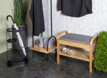 Schirmständer >47539< in schwarz, Metall - 37x60x18cm (BxHxT)