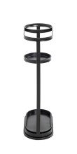 Schirmständer >47539< in schwarz, Metall - 37x60x18cm (BxHxT)