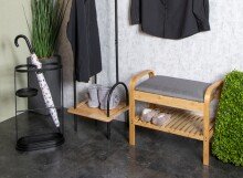 Schirmständer >47539< in schwarz, Metall - 37x60x18cm (BxHxT)