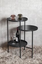 Beistelltisch >47567< in schwarz - 56x71x39 (BxHxT)