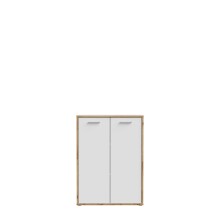 Stauraumschrank >Keflavik< in braun,weiß - 84,5x115,1x41,5cm (BxHxT)